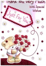 Vielen Dank mit besonderen Wünschen - folierte Dankeskarte mit geprägten Blumen