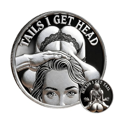 #ad #ad Playful Humorous Prank Commemorative Coin Tails I Get Head Heads I Get Tail $3.82