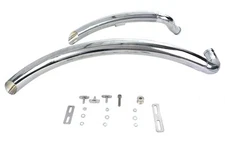 Wyatt Gatling Street Sweeper Exhaust Pipe Set Chrome fits Harley Davidson