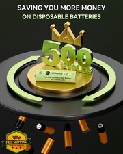 Howardly 16pk AA Ni-MH 1.2V 600mAh Rechargeable Solar Light Battery 1.75 per gallon