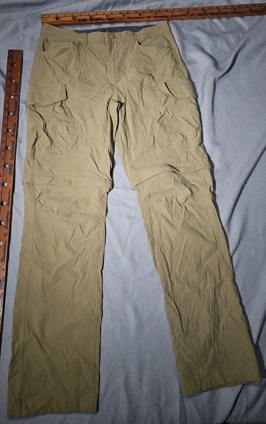 Eddie Bauer Pants Mens 32x34 Beige Straight Outdoor Preppy Cargo Pocket Hiking