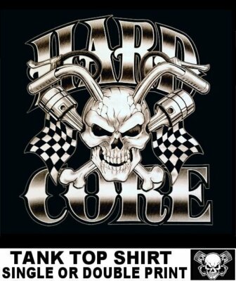 Hard Core Outlaw Biker V Twin Motorcycle Rider Skull Pistons Race Tank Top WS97