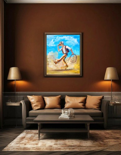 Original Acrylic Painting Dancing Cowboy Painting Western Wall Art Wild West Art - Picture 6 of 6