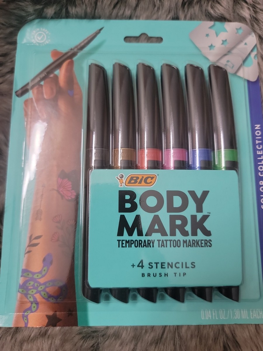 BIC BodyMark Temporary Tattoo Marker, Assorted Colors, Count