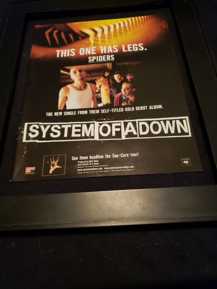 System Of A Down Spiders Rare Original Radio Promo Poster Ad Framed! #6