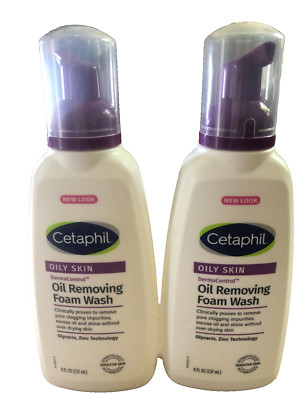 2 Cetaphil Pro Dermacontrol Oil Removing Foam Wash, 8oz, Fragrance Free
