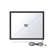 15" 4:3 Multi IR Touch Screen Frame 348*272mm 10 Point Touch Glass USB Interface