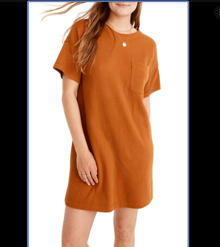 Madewell Rib T-Shirt Dress in Golden 