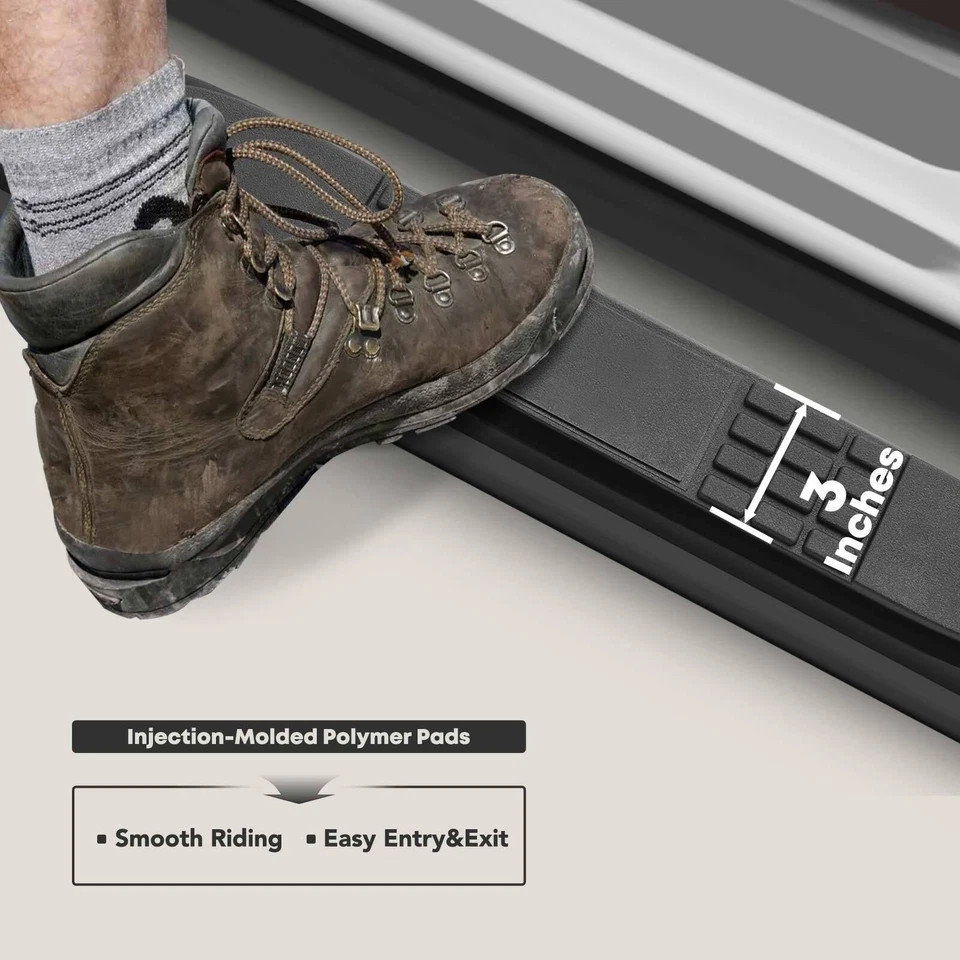 Barras laterales redondas de acero negro de 3 pulgadas para Nissan Rogue 2014-2020 Rogue Select Foto 3 de 4