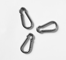 Karabiner - Feuerwehrkarabiner - 5 cm - Edelstahl Nirosta - 3 ST&Uuml;CK