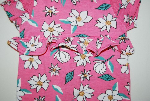 NWT Jessica Simpson Infant Girls Pink Floral SS Romper & Headband 0-3M 3-6M 6-9M - Picture 10 of 12