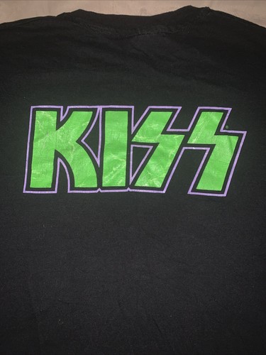 Camiseta negra de colección rara 1991 KISS Faces puntada única talla XL Hanes - Imagen 6 de 6
