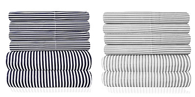 Sweet Home Collection 1500 Count Classic Stripe 6 Piece Microfiber Sheet Set