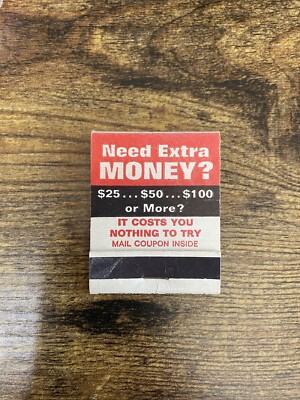 Vintage Need Extra Money? Matchbook Matches Advertising