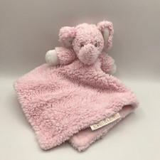 Blankets And Beyond Pink Elephant Lovey Security Baby Blanket Sherpa Plush Head