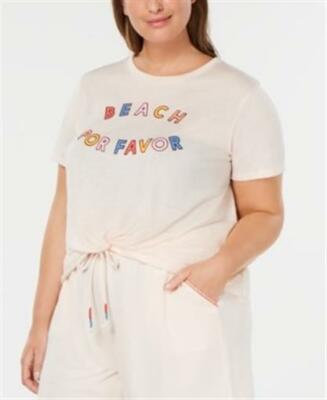 Jenni Womens Plus Beach Por Favor Sleep Shirt Soft XXXL 3X Lightweight