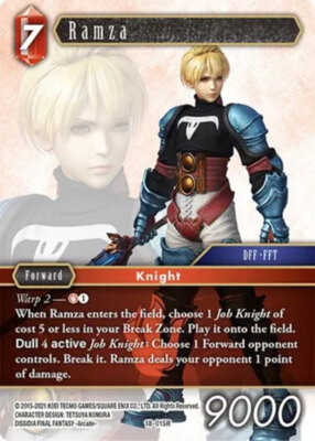 Moderately Played FFTCG Ramza - 18-015R Resurgence of Power Final