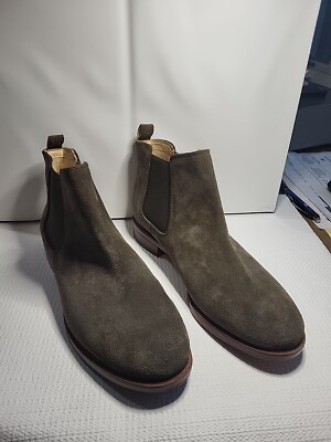 Clarks TAYLOR SHINE Ladies Dark Olive Suede Leather Chelsea 