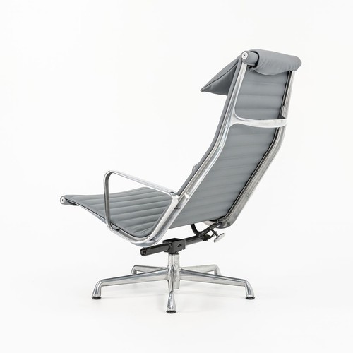2010er Herman Miller Eames Aluminium Group Relaxsessel in grauem Leder - Bild 7 von 12