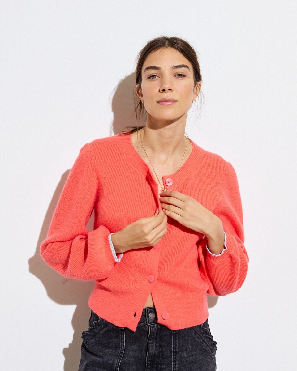Cardigan Oliver Bonas Jumpers Sale BNWT: Coral Orange Balloon