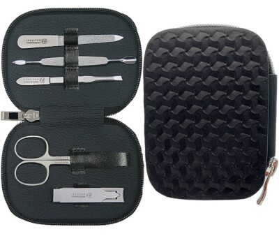 Embossed Leather Richard Jäger Manicure Set Men INOX Nail Clipper