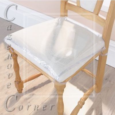 2pk Strong Dining Chair Protectors Clear Plastic Cushion Seat