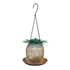 Metal Pineapple Hummingbird Wild Bird Feeder for Outside Decorations