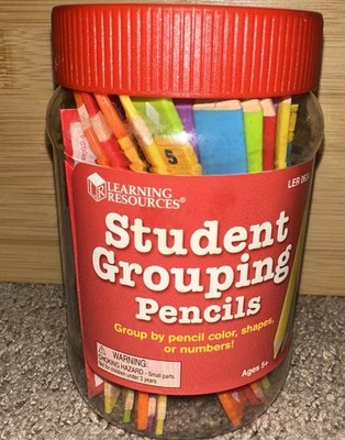 Learning Resources LER0624 Multicolor Student Grouping Plastic Pencils