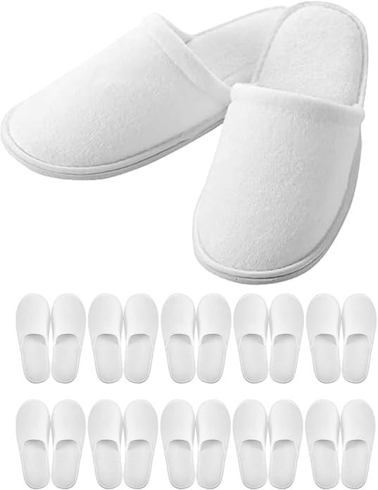 Zapatillas blancas toalla hotel spa invitados 10-50 pares punta cerrada estilo rizo