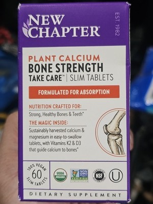 New Chapter Plant Calcium Bone Strength Take Care 60 Slim Tablets Brand New! 