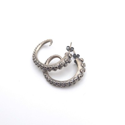 Sterling Silber Oktopus Tentakel Creolen 925 oxidiert Maritim D.D.J