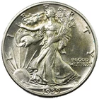 1939-S San Francisco Walking Liberty Half Dollar 50C Uncirculated Cleaned Detail