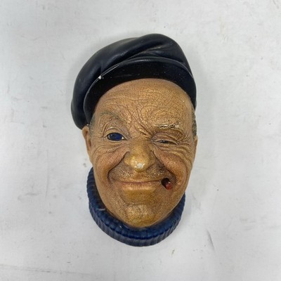 Vintage 1967 Bossons Boatman Chalkware Head Wall Ornament England