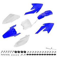 7 PCs Plastic Fender Complete Kit w/Bolts for CRF70 Blue+White Plastic Kit