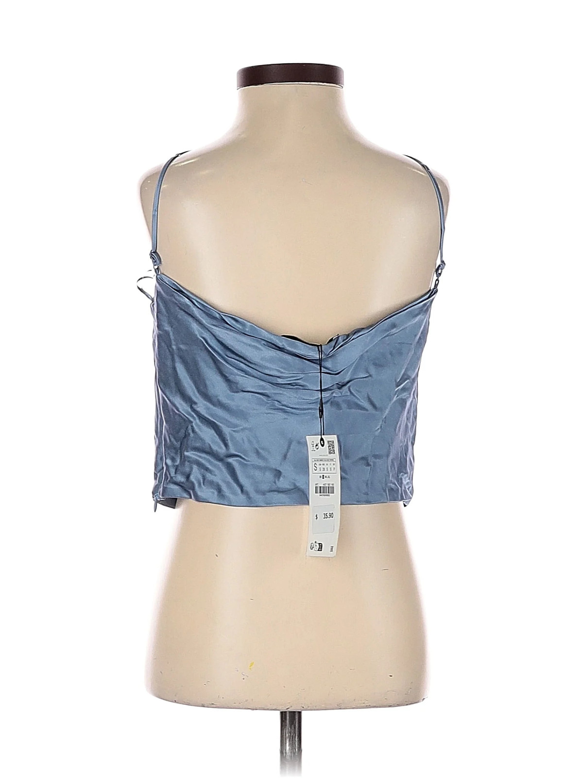 NWT Zara Women Blue Sleeveless Top S thumbnail 2