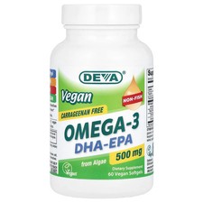 Vegan Omega-3, DHA-EPA, 500 mg, 60 Vegan Softgels