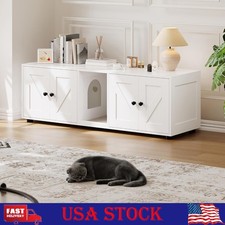 Cat Litter Box Enclosure for 2 Cats, Hidden Litter Box Furniture Cabinet