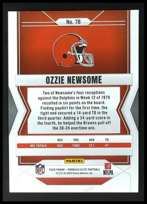 2025 Panini Football Donruss Elite Ozzie Newsome #78 Cleveland
