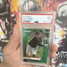 Panini 2025 Prizm Paul Skenes #248 Green Scope PSA 9 Serial Numbered /75