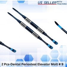 Dental Periosteal Elevator Molt  9 Blue Titanium Coated Double Ended 2Pcs