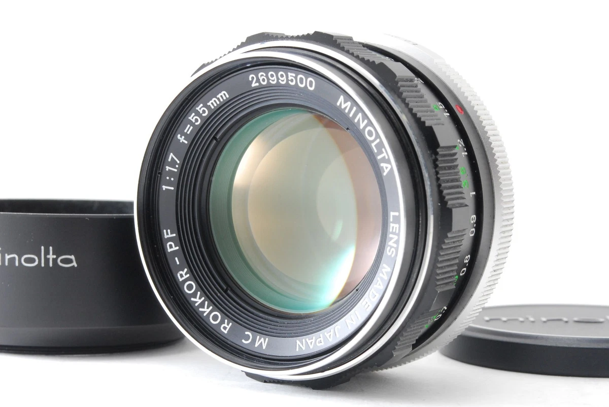 Minolta Rokkor PF 55mm Focal Camera Lenses f/1.7 Maximum Aperture