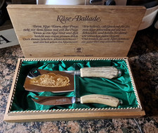 Jagdbesteck 2-tlg. Käse-Ballade Hirschhorn Solingen Käsemesser + Käsebeil OVP