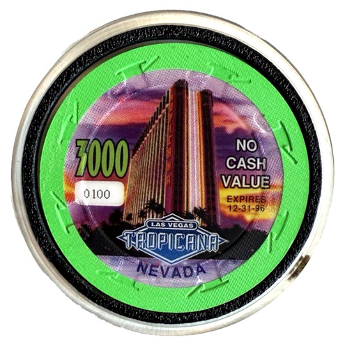 Casino Chip Tropicana $3000 (Serial # 100) Las Vegas-Tropicana Legends Museum