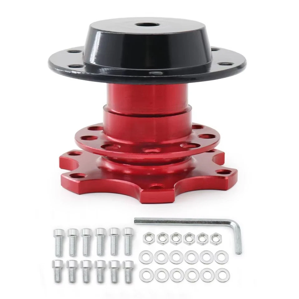 Volante de coche liberación rápida HUB Racing adaptador Snap Off Boss kits rojo negro Foto 3 de 4