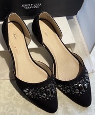 Simply Vera Vera Wang Svanita Black Flats Stud dress shoes-Size 8 in Box