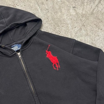 Vintage 90s Polo Ralph Lauren Big Pony Chief Keef Zip Up Hoodie XL