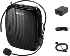 Rechargeable Voice Amplifier with Wired Microphone - Ideal for Teaching  Tours