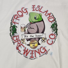 Vtg Frog Island Brewing Co T Shirt Mens XLarge Stewart’s Ale Beer Made In USA