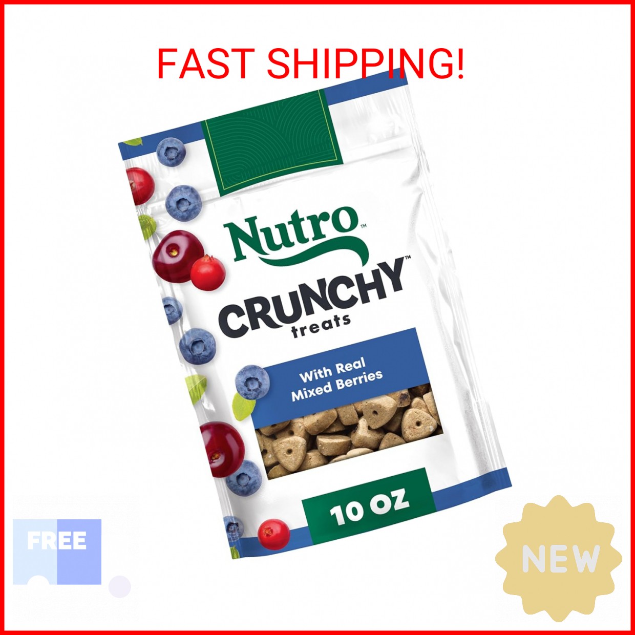 Nutro Crunchy Dog Treats with Real Mixed Berries, 10 oz. Bag