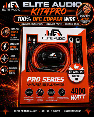 Elite Audio EA-KIT4PRO 4 Gauge OFC Amplifier Wiring Kit Amp Install Complete Kit